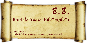 Bartánusz Böngér névjegykártya